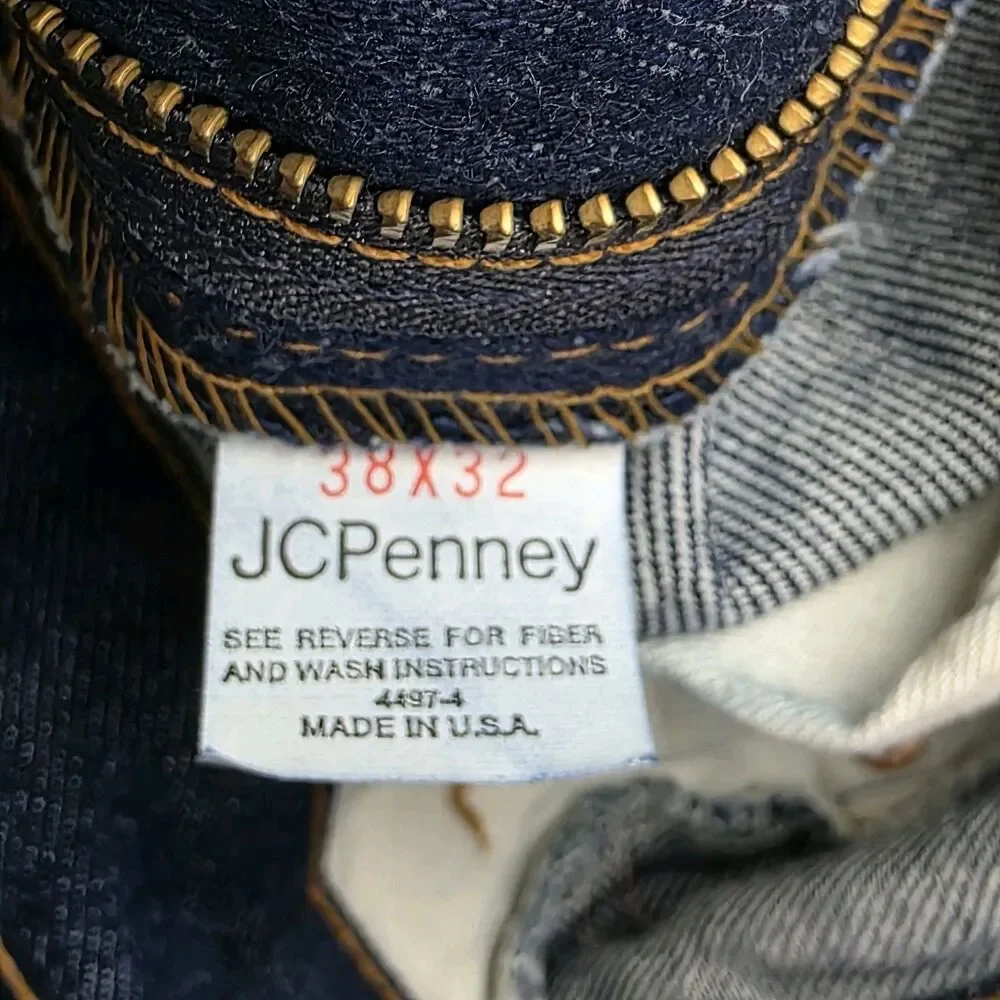 Vtg 80s JC Penney Men's 38x32 Blue Dark Denim Boot Cut Jeans